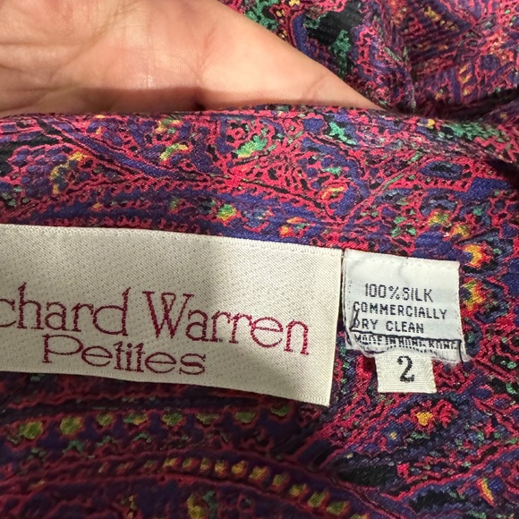 Silk Rare Vintage Richard Warren Petite Dress size 2 - Picture 9 of 9